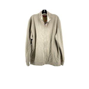 NWT Izod Full Zipper Sweatshirt Jacket Men's Sweat Shirt Size XL NEW Sandy Beige